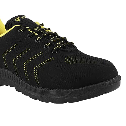 Image of FUEL Arsenal Extra Strong Knitted Fabric Sporty Look Industrial Safety Shoes for Men with PVC Single Density Sole, Steel Toe 100J Energy Absorption