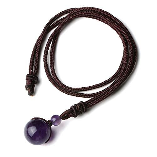 Jovivi Healing Crystals Necklace Natural Tiger Eye Amethyst Lucky Blessing Protection Chakra Beads Stone Pendant for Women Men Adjustable3