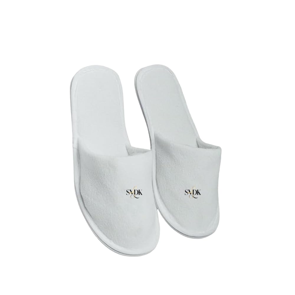 White Pack of 6 Pair Disposable Slippers, Cotton Closed Toe Hotel, Salons, Spa Slippers for Women and Men, Breathable Non-Slip Slippers for Hotel, Guests, Home or Commercial Use-image-48