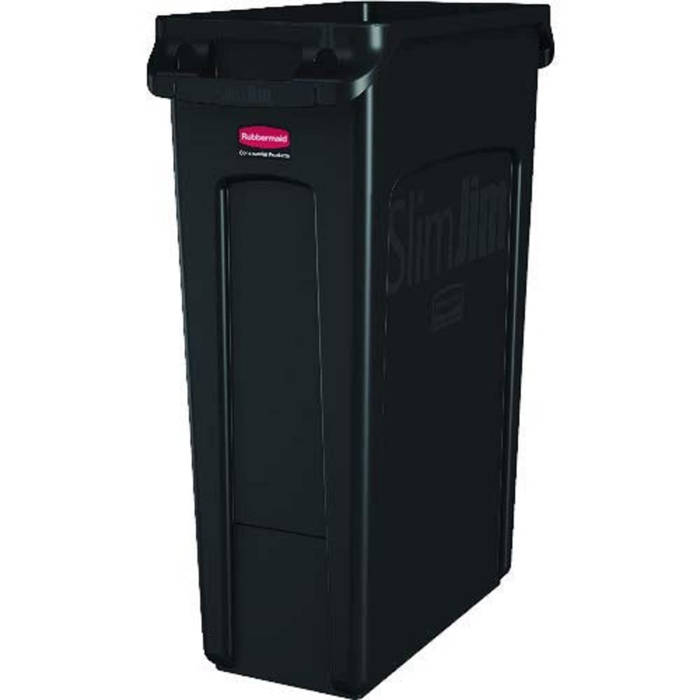 RubbermaidSlim Jim Container with Venting Channels Black - 87Ltr