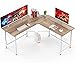 Mr IRONSTONE L-Shaped Desk Corner Table Computer Desk 59" PC Laptop Study Writing Table Workstation for Home Office
