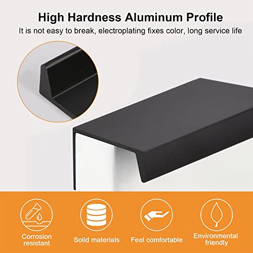 MOROBOR Black Mini Finger Edge Pull, 8pcs Concealed Handle Modern Style Drawer Handle - Image 3