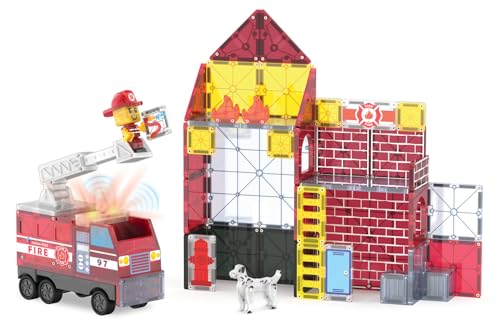 MAGNA-TILES Fire Station 50-Piece Magnetic Construction Set, The Original Magnetic Building Brand by MAGNA-TILES - Image 5