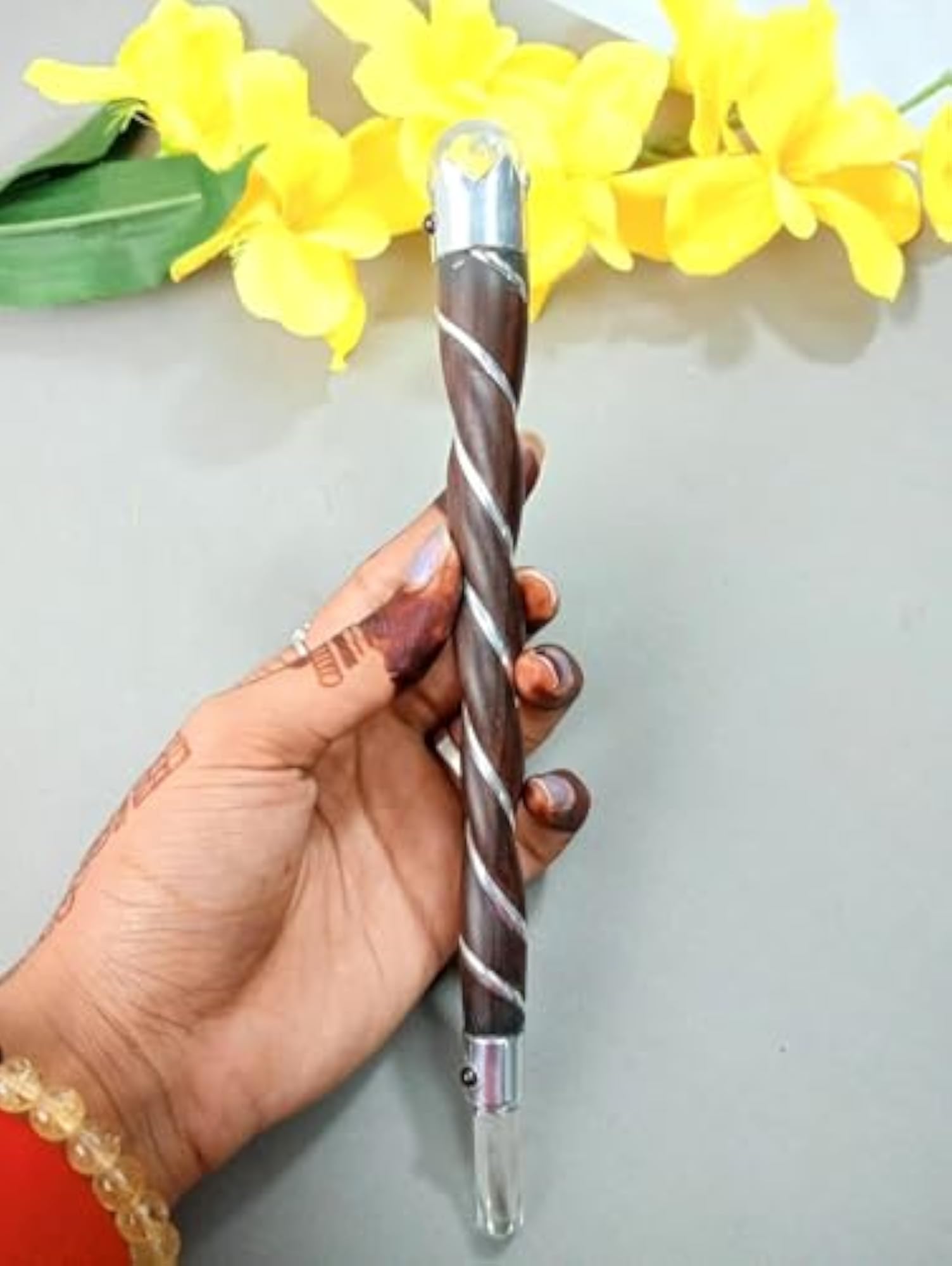 Jet Rosewood Twisted Thick Healing Wand Stick for Energy Balancing