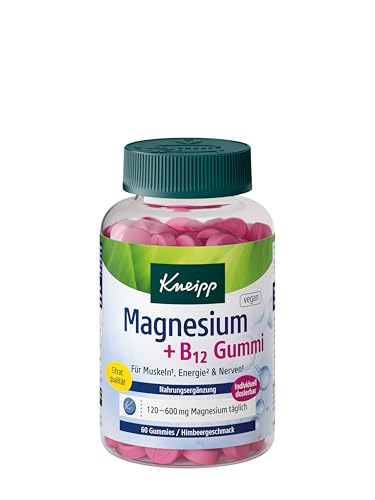 Kneipp Magnesium + B12 Gummies - Citratqualität - Für Muskeln, Energie und Nerven - vegan - 60 Stück