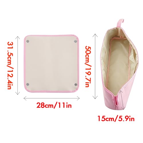 SHIDOW Large Capacity Hair Tool Bag with Detachable Heat Pad, 2-in-1 Portable Organizer for Straightener, Curling Iron, Hot Air Brush & Hair Dryer, Women Travel Essential, Pink miniatura 2