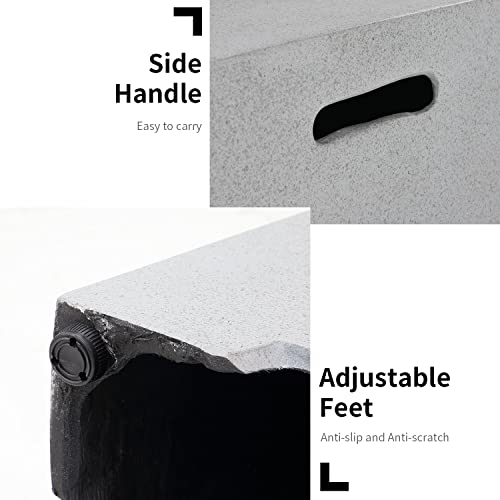 Essential-Lounger-35Square-Propane-Fire-Pit-Table-with-Tank-Side-Table-and-Wind-Guard-50000-BTU-Outdoor-Propane-Fire-Pit-for-Garden-Yard-Gas-Fire-pits-for-Outside-Grey