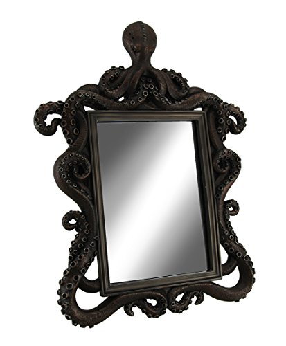 Veronese Design Coastal Reflections Decorative Octopus Framed Bronze Finish Table Mirror