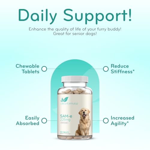 Image of Liver Support for Dogs with SAM-e - Chewable SAM-e for Dogs Bone Mood Brain and Liver Support Supplement with Easy Absorption 225mg S-Adenosyl-L-Methionine - Made in a cGMP US Lab (Single)