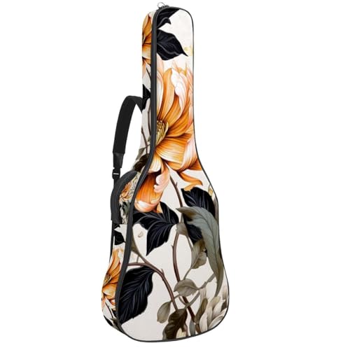 Étui pour guitare acoustique grand format imperméable à motifs fleuris