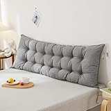 HErtL 150x50cm, Large Headboard Pillow Bed Backrest Long Support Pillow for Reading Bedside Backrest Headboard Cushion with Fixing Ties Tatami Back Bolster Support Reading Pillow,C