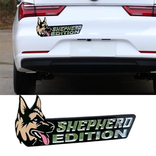 Image of Cute Dog Car Badge Laser Cutting Car Emblem,Funy 3D Acrylic Dogs Badge Rated Car Emblem Automotive Badge Decals and Stickers for Car, Truck, Rv, Boat Exterior Decoration (German Shepherd)