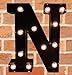 Decorative LED Illuminated Letter Marquee Sign - Alphabet Marquee Letters with Lights For Wedding Birthday Party Christmas Night Light Lamp Home Bar Decoration N, Black