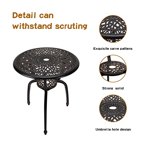 3-Piece Patio Bistro Furniture Set Cast-Aluminum Bistro Table Set For Lawn,Garden,Backyard (Yili Copper) #TOP3