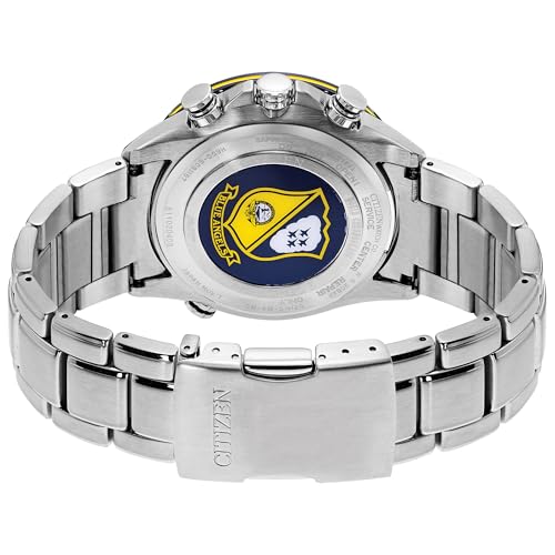 Image of Citizen Stainless Steel Eco-Drive Analog Blue Dial Men Watch-At8020-54L, Silver Band