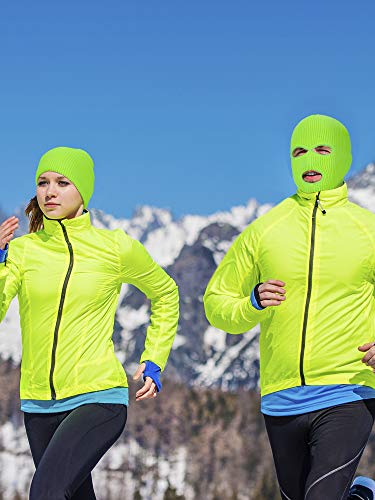 Image of SATINIOR 3 Holes Ski Mask Full Face Cover Outdoor Balaclava Winter Knitted Neck Gaiter for Halloween Sports Cycling