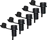 Haley's Corker 30065 5-in-1 Wine Aerator, Stopper, Pourer, Filter and Re-Corker, 5 Pack, Standard, Black