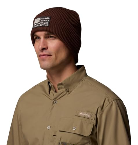 Columbia Unisex PHG Patch Beanie, Tobacco/Game Flag, One Size