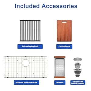 LQS 32 Inch Undermount Kitchen Sink, Stainless Steel Kitchen Sink, 10" Depth Workstation Kitchen Sink, 16 Gauge Stainless Steel Large Single Bowl Kitchen Sinks With Kitchen Sink Accessories LQS 32 Inch Undermount Kitchen Sink Stainless Steel Kitchen Sink 10 Depth Workstation Kitchen Sink 16 Gauge Stainless Steel Large Single Bowl Kitchen Sinks With Kitchen Sink Accessories