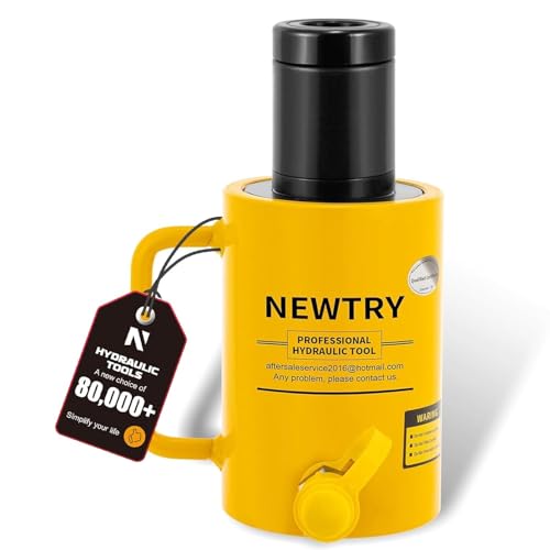 Image of NEWTRY 60 ton Hydraulic Hollow Jack Cylinder 4'' Stroke Porta Power Ram Industrial Lifting Jack Retract Automatically