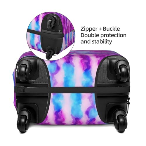 Tie Dye Purple Suitcase Cover Elastic Travel Suitcase Protector Covers Trolley Case Sleeve With Buckle Strap Belt Luggage Cover, Medium3