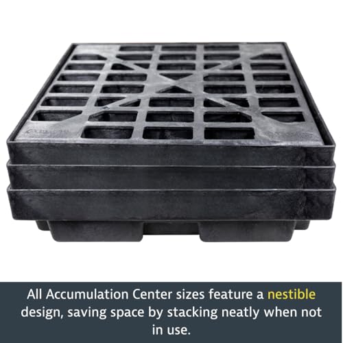 Justrite Low Profile 2 Drum Spill Containment Pallet Accumulation Center - 5.5" Tall - 24 Gal Capacity for 55 Gallon Drum Containment - Made in The USA from 30% Recycled Polyethylene - Yellow - 28654 - Thumbnail 6
