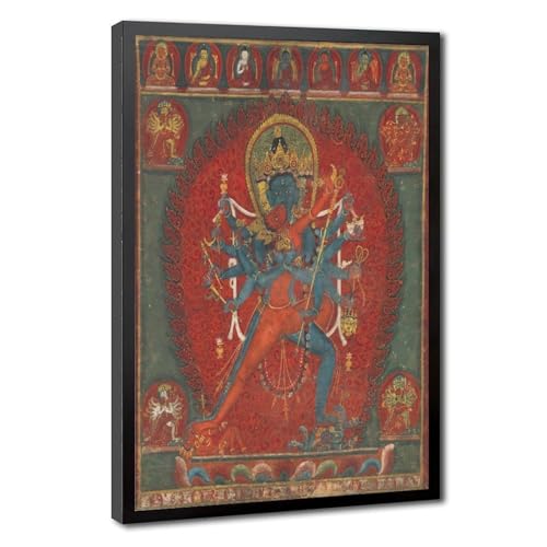 Chakrasamvara toile bouddhiste tibétaine zen décoration murale de salon 40x60 cm