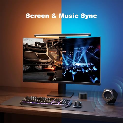Image of YEELIGHT Monitor Light Bar RGB Backlight, Ra98 Computer Lamp Works with Matter & Alexa for Home Office Gaming, 350LM Dimmable No Glare Eye-Care LED Screen Bar, USB Desk Lamp with Screen & Music Sync