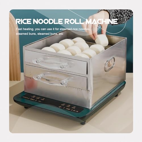 NUOBESTY Small Household Type Rice Noodle Steamer Kitchen Gadget Stainless Steel High Temperature Resistant Vermicelli Roll Cooker for Family and Restaurant Use - Image 9