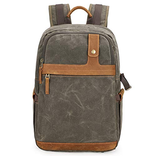 Fotorucksack DSLR Kamerarucksack Canvas Diebstahlsicher Wasserabweisend Mit Regenschutz Für 15 Zoll Laptop, Spiegelreflexkamera, Objektive,