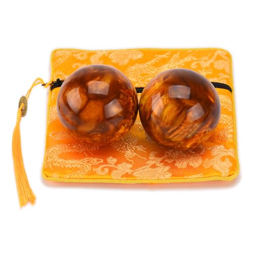 BRABUD 2 Baoding Balls Chinese Health Stress Balls Hand Exercise Balls Wrist Strengthening 2PCS with Bag TQGJBS538