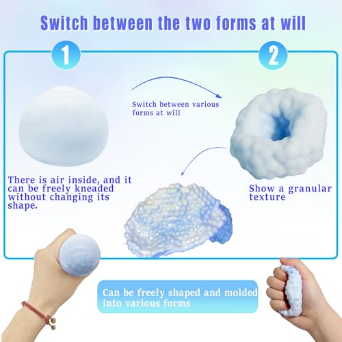 Crunchy Squishy Stress Ball, Crunchy Stress Ball with Beads, ASMR Smoothie Squeeze Toy, Anxiety Relief Fidget Ball for Adults & Kids, Party Favors and Employee Gifts(Blue) - Image 7