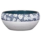 睡蓮鉢 金魚鉢 中国風の風景模様 金魚 メダカ 鉢 水耕植木鉢 亀 水槽 水がめ セラミック水耕植木鉢 植木鉢 飼育水槽 軽量 頑丈 ベランダリビング アイデア置物 両親や家族への誕生日プレゼント、新築祝い、結婚祝い、贈り物、開店祝いなどに最適です（48*23cm 底に穴はありません）(Two-color,24*12cm)