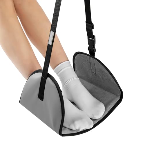 Hamaca Reposapiés Para Avión | Soporte Ajustable Para Viajes Largos - Soporte Oscilante Para Piernas Bajo Escritorio - Imprescindible Para Oficina En Casa Tren Trabajo Y Pausa