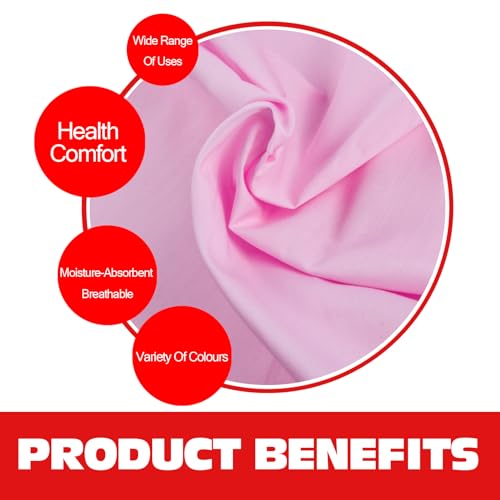 Image of 100% Pink Cotton Fabric for Sewing by 3 Yards, 59 inchWidth Quilting Fabric Medium Weight 5.8 oz, Muslin Fabric by The Yard, Embroidery Cloth