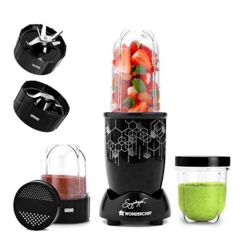 Add Wonderchef Nutri-blend Photon 500W Mixer Grinder, 3 Chrome Black - Image 2