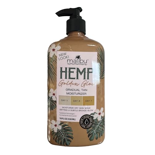 malibu hemp golden glow gradual tan moisturizer 18 fl oz