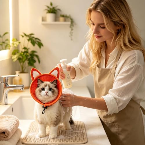 Collar con embudo para gatos con cuello ajustable y protector suave 3
