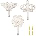 Lewondr Kit de Ganchos de Metal, [3 PZS] Percha de Gancho de Hierro Fundido con Estilo Retro Francés de Forma de Flor Iris, Utilidad Ganchos con Tornillos y Anclajes de Hogar, Jardín - Blanco Vintage