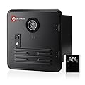 Fgo-togo 65,000 BTU RV Tankless Water Heater with Door 15"x15", DC 12V, 3.9 GPM, High Altitude Performance,Remote Controller,Easy Installation,Instant Hot Water Heater Compatible with All RVs (Black)