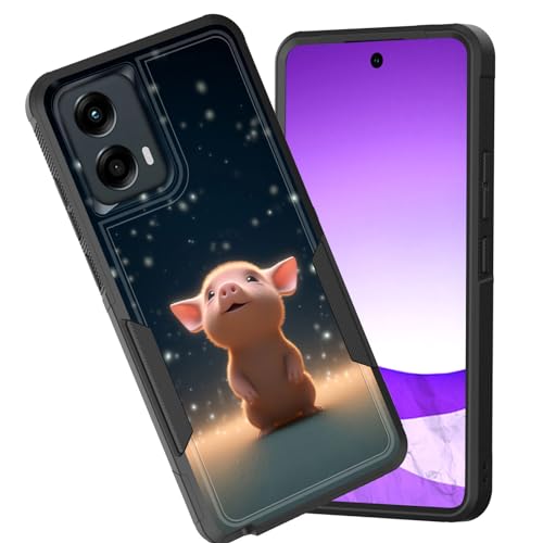 Coque Moto G Stylus 5G 2024 hybride double couche silicone rigide cochon rose