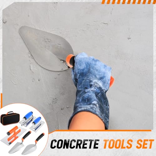 MorningRo 6pcs Concrete Hand Tools Set Masonry Tools Includes Stainless Steel Concrete Hand Edger, Groover, Finishing, Pointing, Gauging and Tool Bag for Cement Beginner Kit - Image 5