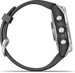 Garmin Fenix 7S, Smaller Sized Adventure smartwatch, Rugged Outdoor Watch with GPS, Touchscreen, Health and Wellness Features, Silver with Graphite Band — photo 2 of 5