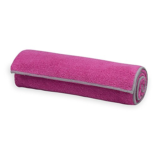 Gaiam Yoga Hand Towel, Fuchsia/Grey