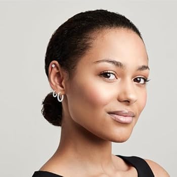 Mochity 3-5 Pairs Cubic Zirconia Earrings, Silver Black Gold