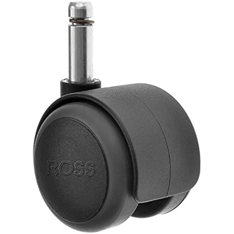50mm Office Chair Castor with Twin Rubber Wheels & M10 Circlip Fitting by Ross Castors Cover