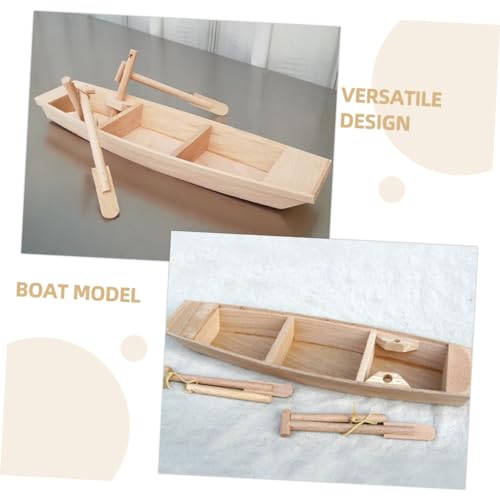Bateaux en bois rustique et durable : pack de 3 décorations miniatures robustes - 7