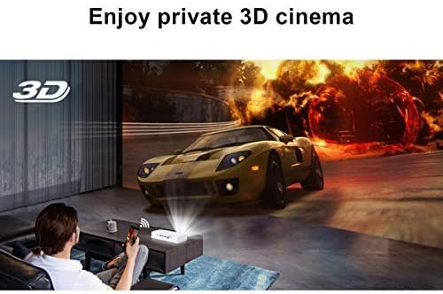 Person enjoying 3D cinema experience with BYINTEK R19 projector