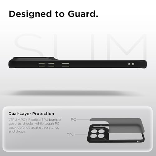 Image of RIGGEAR Shockproof Sleek Hybrid Armor Back Cover Case for Motorola Moto Edge 70 Pro /Edge 70 Pro Plus 5G (Smoke Black Matte PC + Black TPU Bumper)
