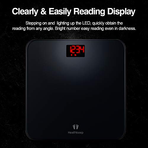 Digital Bathroom BMI Scale Smart Wireless Weighing Scales for Body Weight High Precision Step-On 396 lbs Analyzer Measure with Easy Reading LED Display Compatible iOS and Android Smartphone App - Thumbnail 2